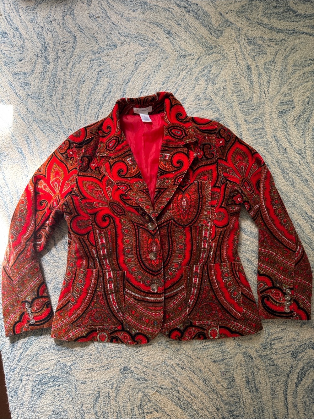 Isaac Mizrahi vintage Y2K corduroy Paisley, psychedelic jacket XL